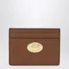Burberry Cotswolds Textured Leather Compact Card Holder In Brown