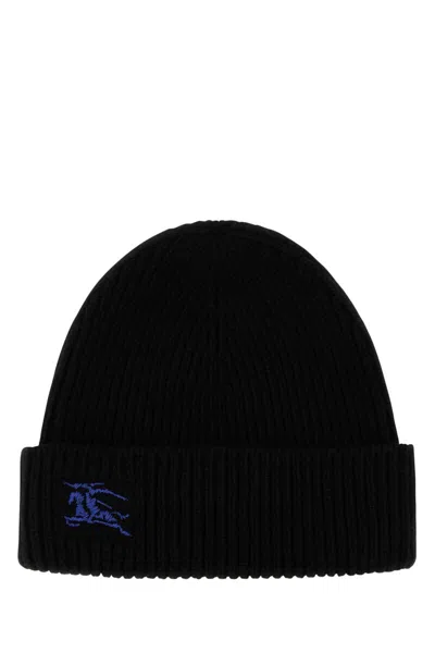 Burberry Ribbed Cashmere Beanie In Black