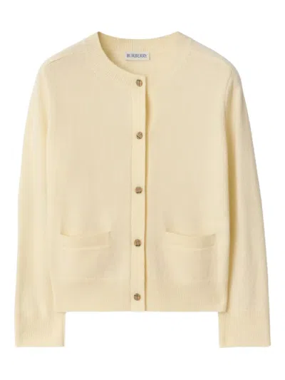 Burberry Kids' Heart-elbow-patch Cardigan In Neutral