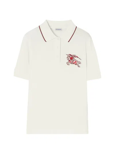 Burberry Heart Knight Cotton Polo Shirt Dress In White
