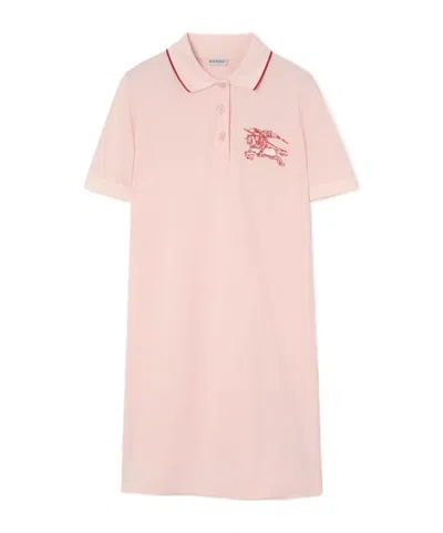 Burberry Heart Knight Cotton Polo Shirt Dress In Pink