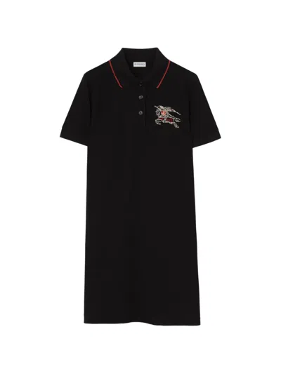 Burberry Heart Knight 棉polo领衬衫裙 In 黑色