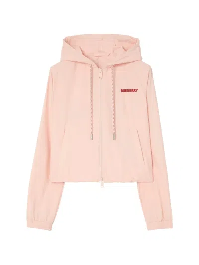 Burberry Heart Knight Stretch Nylon Hooded Jacket In Pink