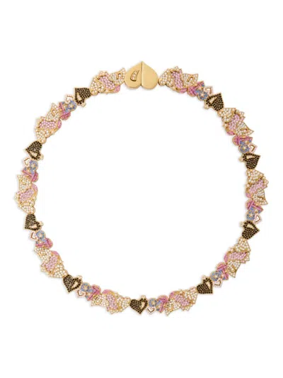 Burberry Heart-shaped Necklace In Brown