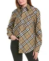 Burberry Check Long-sleeve Button-down Shirt In Brown