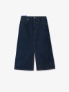 Burberry Japanese Front-slit Denim Midi Skirt In Indigo Blue
