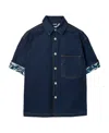 BURBERRY HEAVYWEIGHT LOGO-PATCH DENIM SHIRT