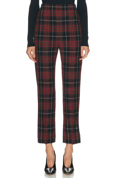 Burberry Checked Woven Skinnys Pants In Red