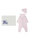 Burberry Check-trim Babygrow (set Of Three) In Pink