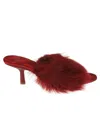 Burberry Minnie 65mm Heel Open-toe Shearling Sandals In Pink