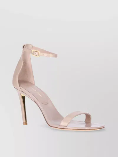 Burberry Heeled Open Toe Ankle Strap Sandals In Grey