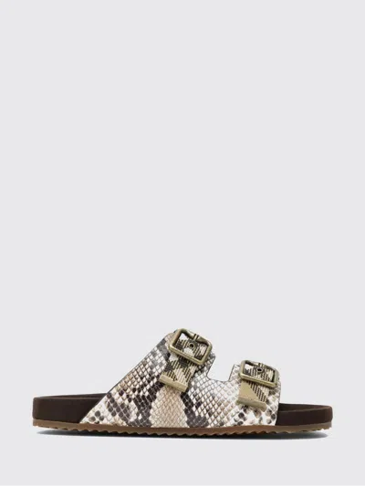 BURBERRY BURBERRY URCHIN LOW-HEELED SANDALS IN PYTHON-PRINT CALFSKIN LEATHER,I64292005