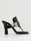 Burberry Prorsum Woman Thong Sandal Black Size 8 Leather In Black