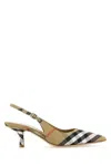 Burberry Check Print Slingbacks With Laminated Accents In Multicolor