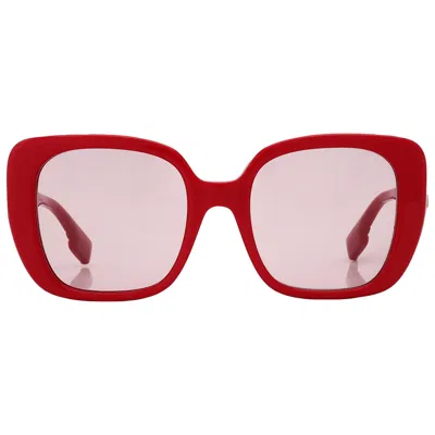 Burberry Helena Pink Square Ladies Sunglasses Be4371 4027/5 52 In Red