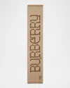 Burberry Logo Wool Scarf In Sand
