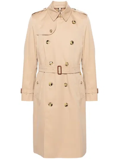 Burberry Men Beige Cotton Heritage Kensington Trench Coat In Neutral