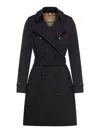 Burberry Kensington Double-breasted Trench Coat In Black