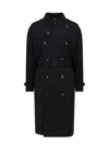 Burberry Kensington Heritage Medium And Long Style Windbreaker In Black