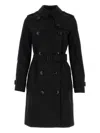 Burberry Short Kensington Heritage Trench Coat In Black