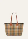 Burberry Medium London Check-pattern Tote Bag In Briar Brownblack