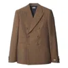 Burberry Herringbone Double-breasted Wool Blazer