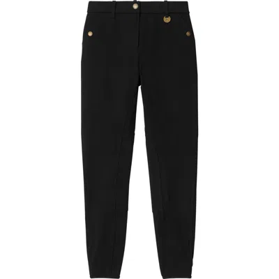 BURBERRY BURBERRY HERRINGBONE STRETCH COTTON JODHPURS