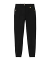 Burberry Herringbone Stretch Cotton Jodhpurs In Black