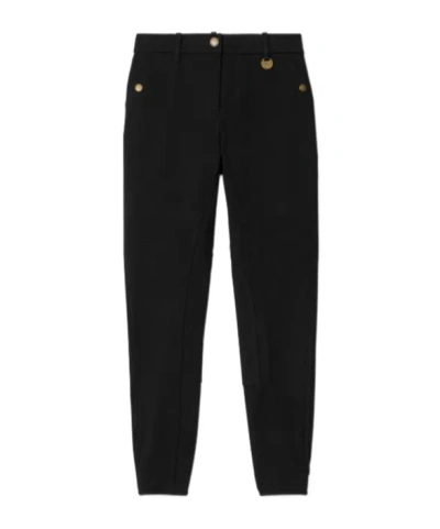 BURBERRY BURBERRY HERRINGBONE STRETCH TAPERED TROUSERS