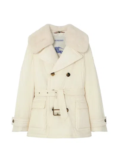 Burberry Hertford Padded Trench Jacket In White