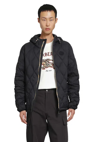 Burberry Hescott Hooded Down Jacket In Black