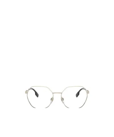 Burberry Hexagonal Metal Frame Glasses In Nude