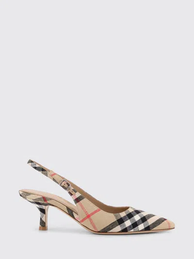 Burberry Adjustable Buckled Strap Pointed Toe Kitten Heel Shoes 5.5cm In Brown