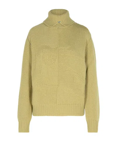 Burberry Ekd Motif Roll-neck Jumper In Neutral