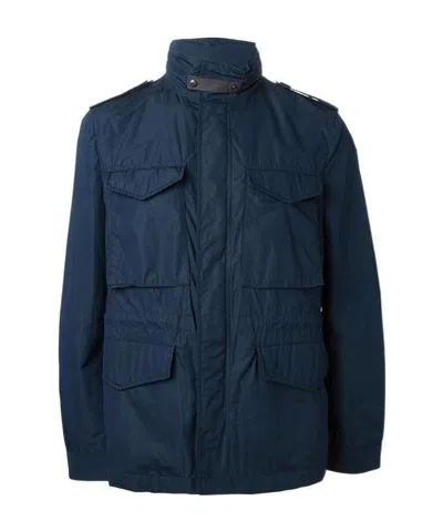 Burberry High-necked Casual Jacket In Blue