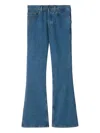 Burberry High-waisted Flared Denim Jeans In Blue