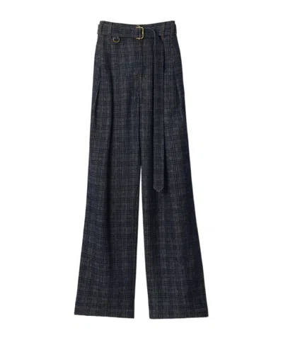 Burberry High Rise Wide Check Denim Jeans