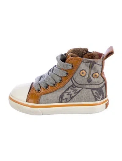 Pre-owned Burberry Babies' High Top Sneakers In Gray