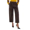 Burberry High-waist Cropped Cotton Trousers In Gray
