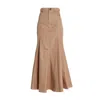 Burberry Button-closure Maxi Skirt With Flattering Silhouette In Beige