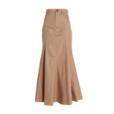 BURBERRY BURBERRY HIGH-WAIST FLARED COTTON SKIRT