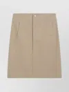 Burberry High Waist Knee-length Skirt With Side Pockets In Neutral