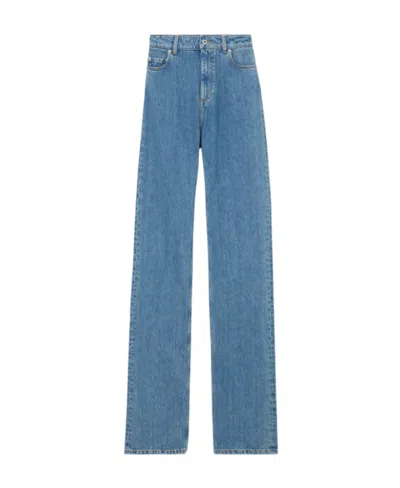 BURBERRY BURBERRY HIGH-WAIST STRAIGHT-LEG LOGO PATCH JEANS