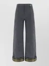 Burberry Cotton Blend Trousers In Gray