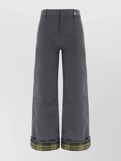Burberry Trousers In Gray