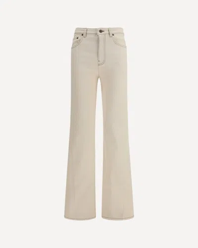 Burberry High-waisted Bootcut Jeans In Neutral