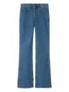 Burberry High-waisted Flared Denim Jeans In Blue