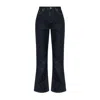 Burberry High-waisted Flared Jeans With Subtle Stitching Details In Black