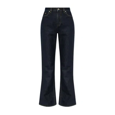Burberry High-waisted Flared Jeans With Subtle Stitching Details In Black