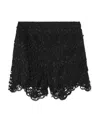Burberry High-waisted Macramé Lace Shorts In Black